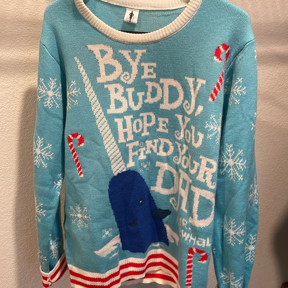 Elf Narwhal Christmas Sweater XL